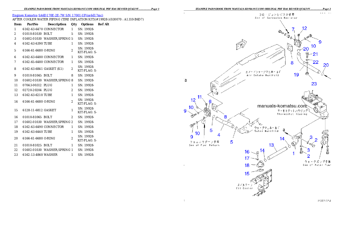 Protected: SA6D170E-2E-7W S/N 17001-UP Partsbook