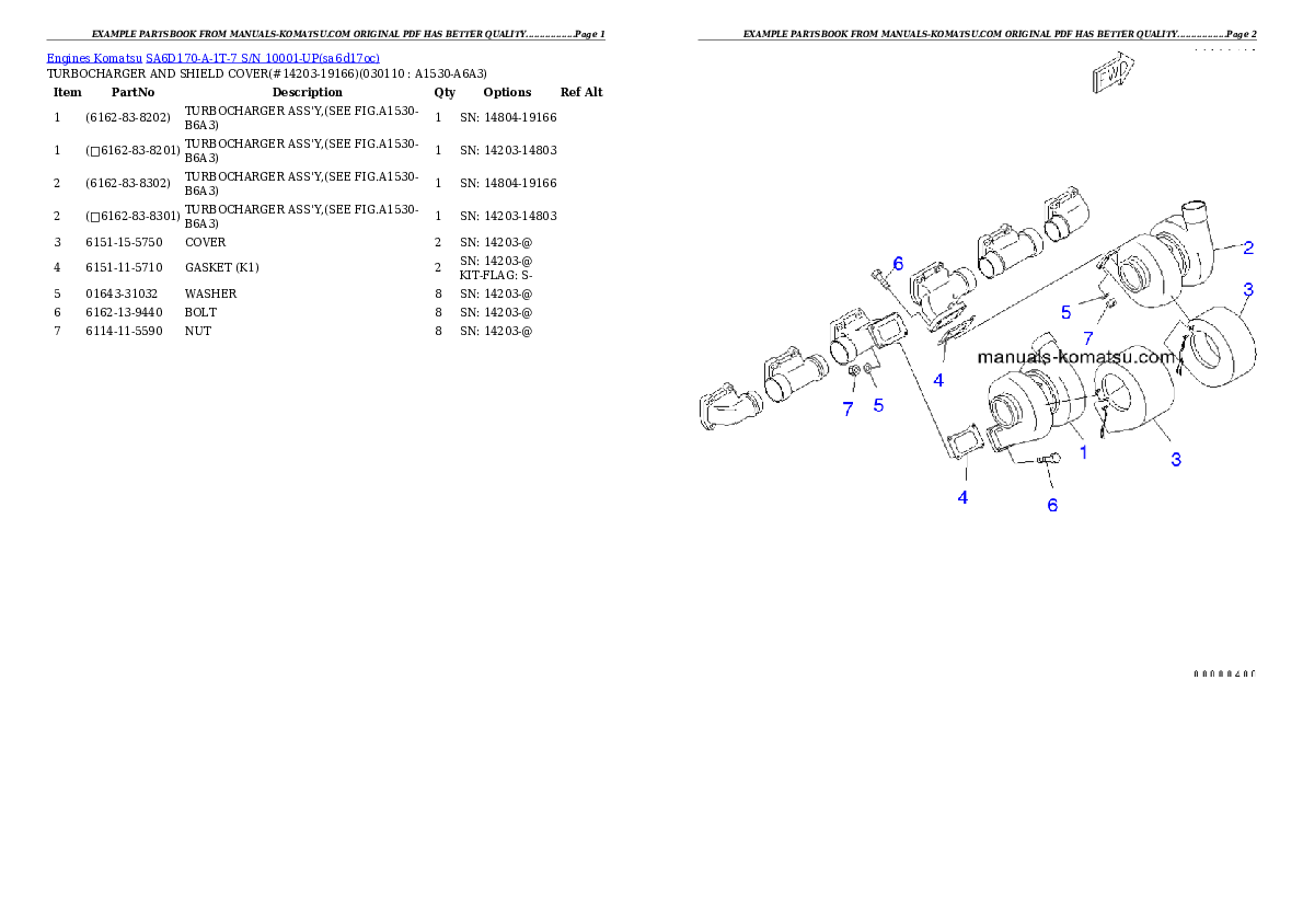 Protected: SA6D170-A-1T-7 S/N 10001-UP Partsbook