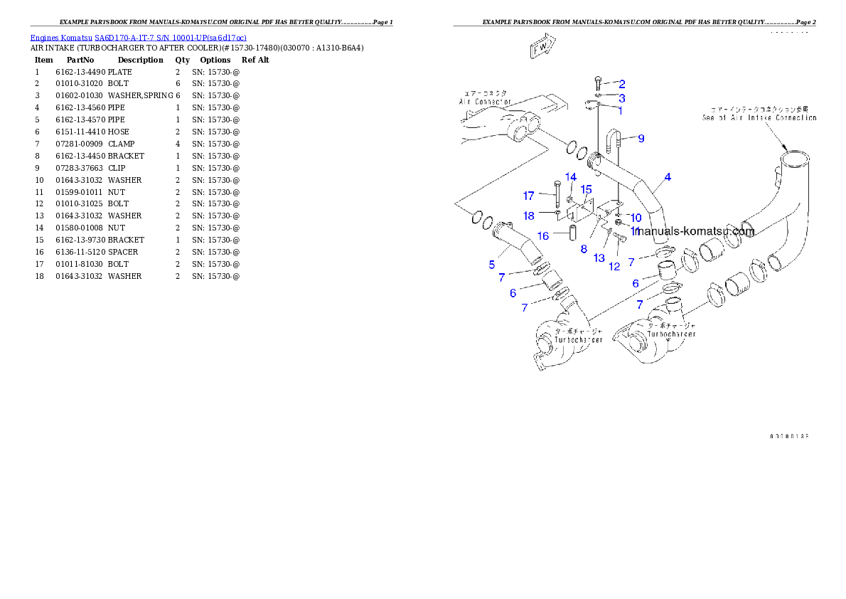 Protected: SA6D170-A-1T-7 S/N 10001-UP Partsbook