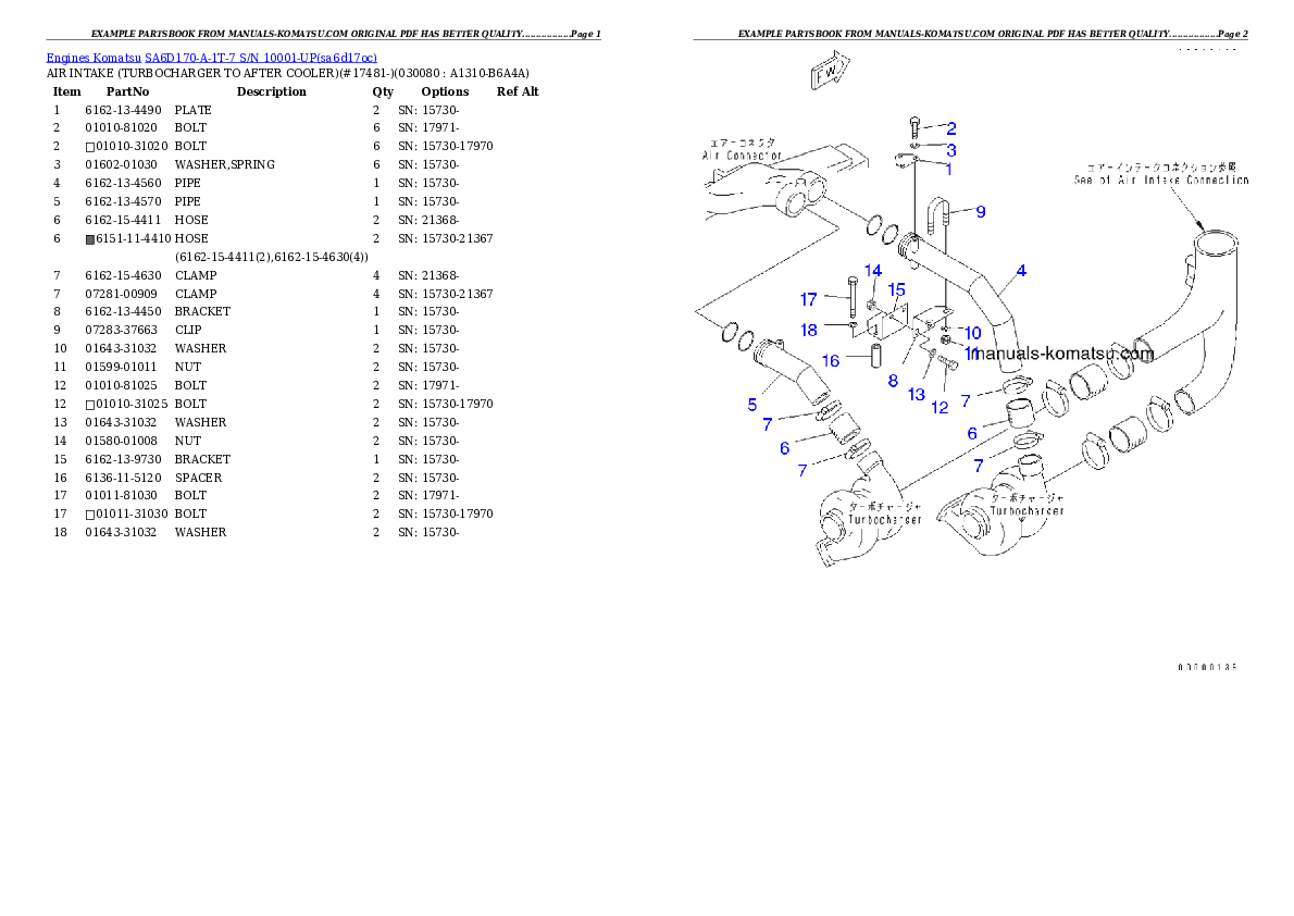 Protected: SA6D170-A-1T-7 S/N 10001-UP Partsbook