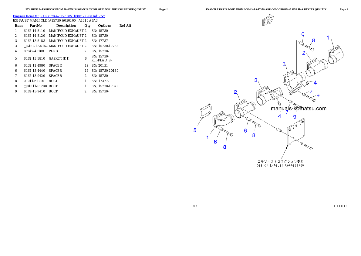 Protected: SA6D170-A-1T-7 S/N 10001-UP Partsbook