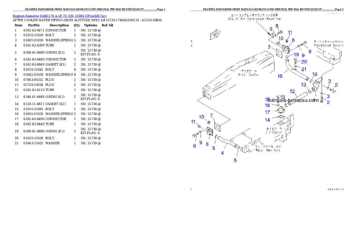 Protected: SA6D170-A-1P-7U S/N 10001-UP Partsbook
