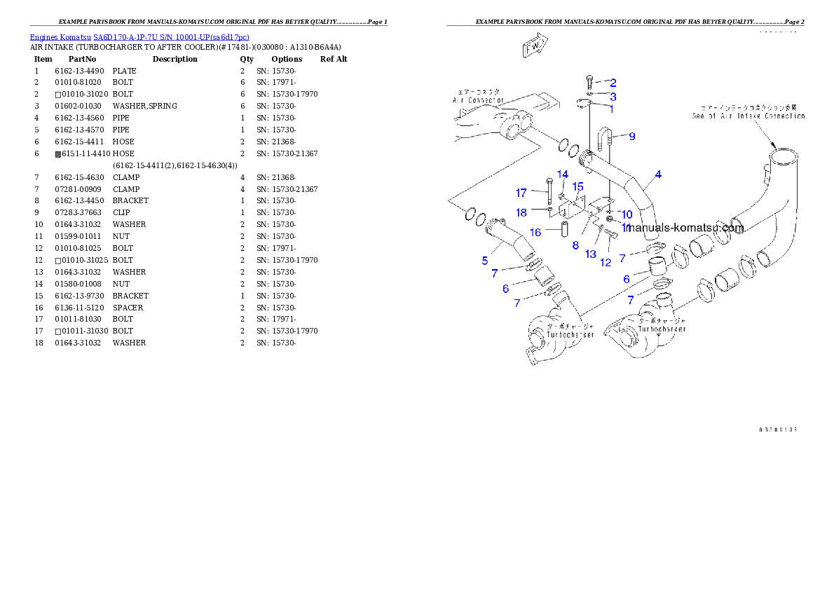 Protected: SA6D170-A-1P-7U S/N 10001-UP Partsbook