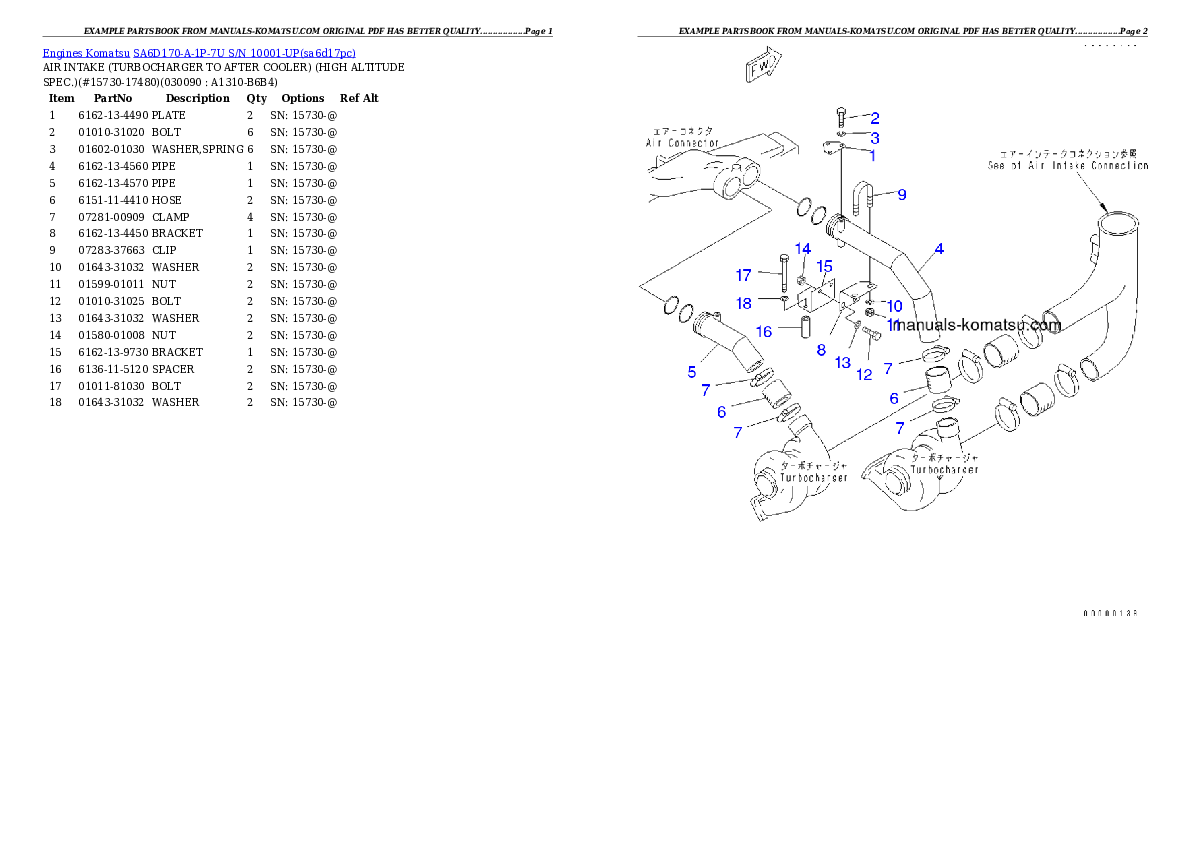 Protected: SA6D170-A-1P-7U S/N 10001-UP Partsbook