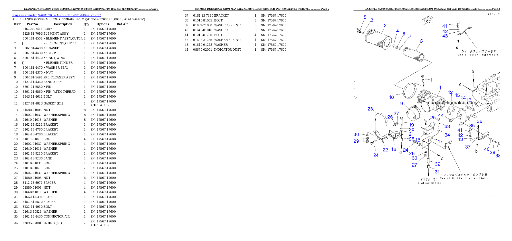 Protected: SA6D170E-2A-7D S/N 17001-UP Partsbook