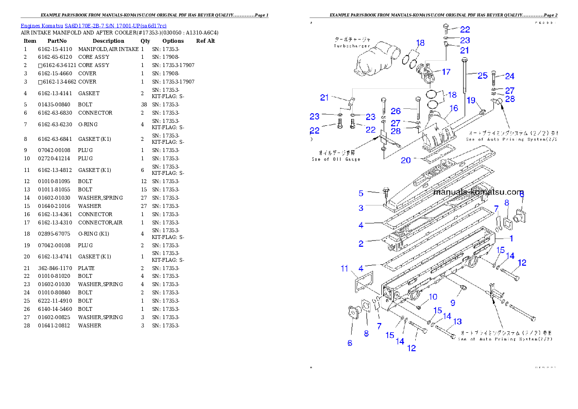 Protected: SA6D170E-2B-7 S/N 17001-UP Partsbook