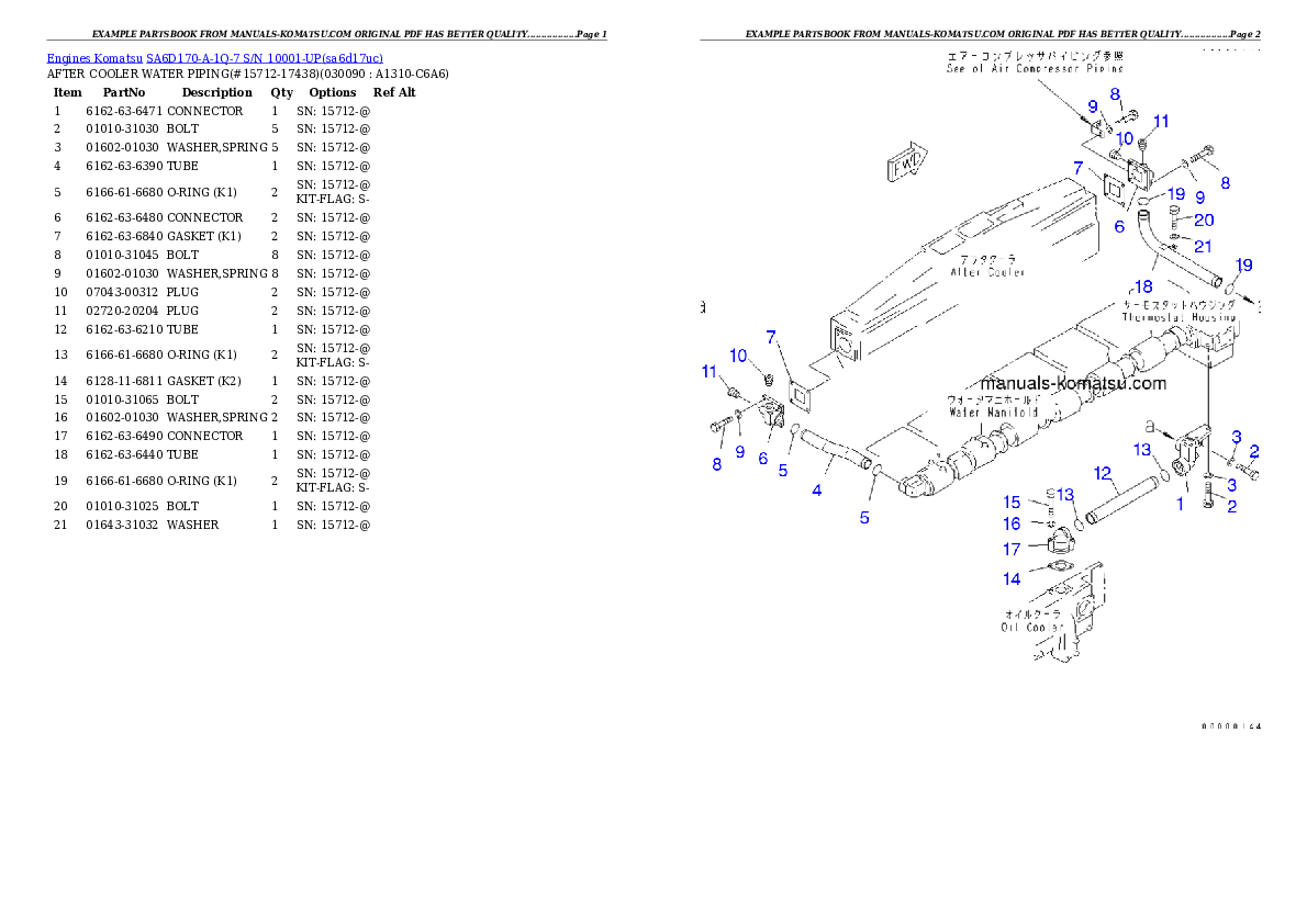 Protected: SA6D170-A-1Q-7 S/N 10001-UP Partsbook