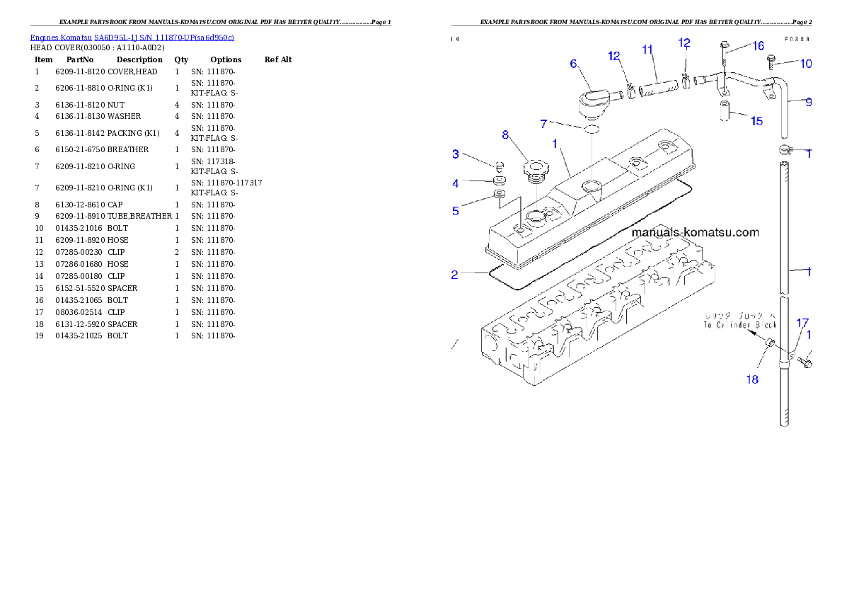 Protected: SA6D95L-1J S/N 111870-UP Partsbook