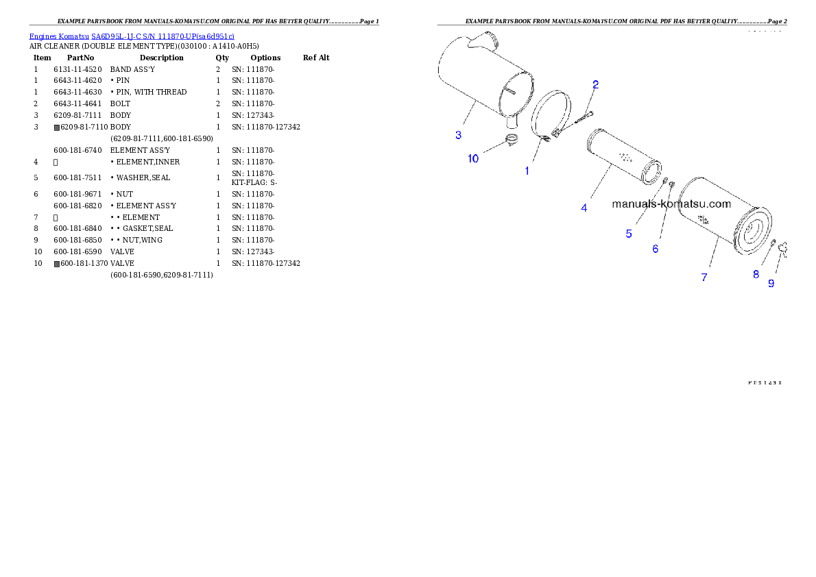 Protected: SA6D95L-1J-C S/N 111870-UP Partsbook