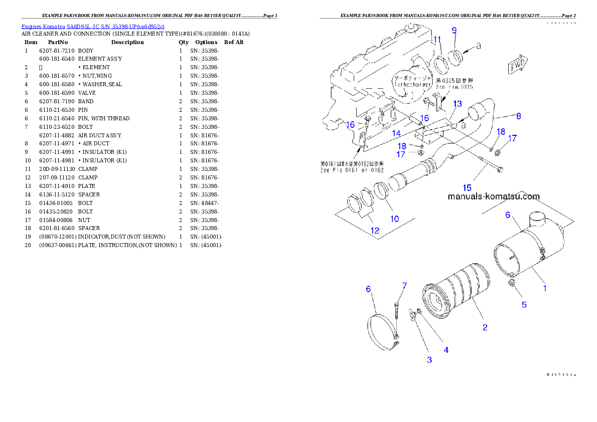 Protected: SA6D95L-1C S/N 35398-UP Partsbook