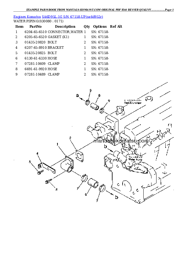 Protected: SA6D95L-1G S/N 67158-UP Partsbook