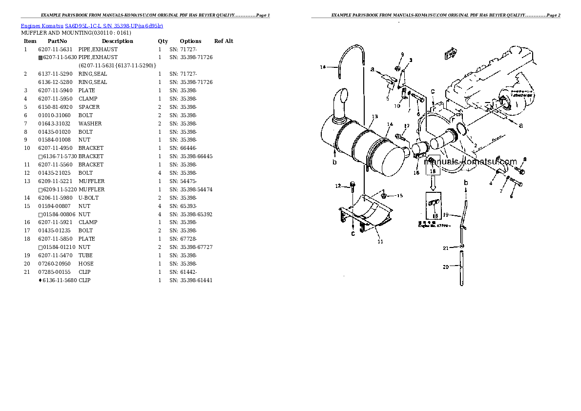 Protected: SA6D95L-1C-L S/N 35398-UP Partsbook