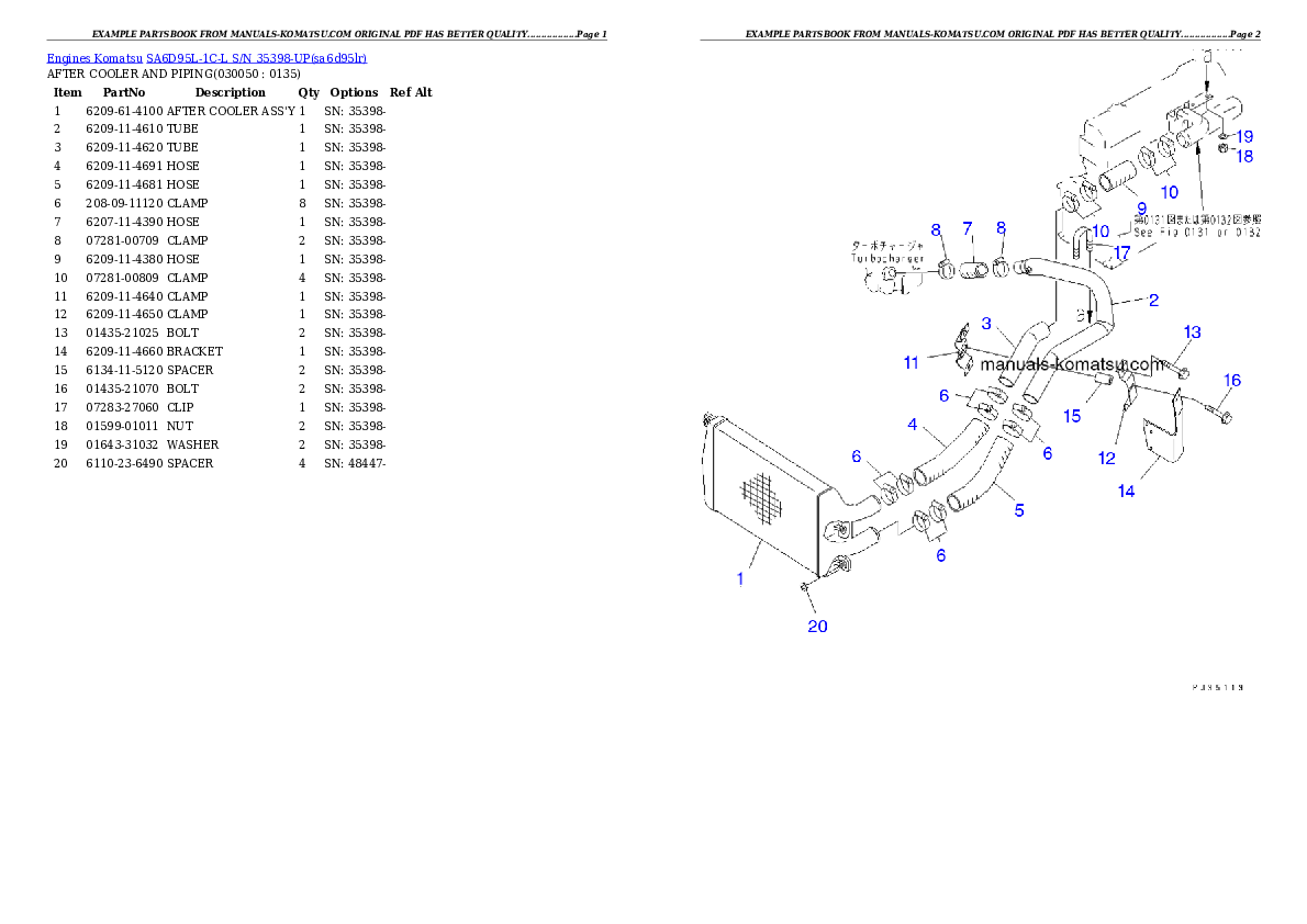 Protected: SA6D95L-1C-L S/N 35398-UP Partsbook