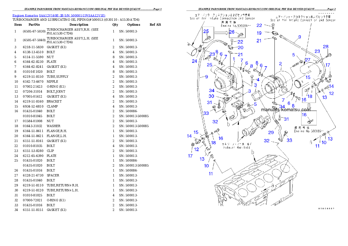 Protected: SAA12V140E-3B S/N 500001-UP Partsbook