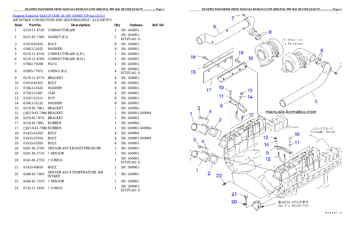 Protected: SAA12V140E-3A S/N 500001-UP Partsbook