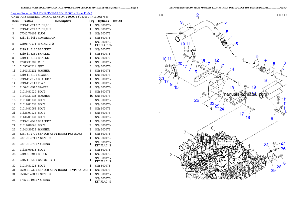 Protected: SAA12V140E-3E-02 S/N 500001-UP Partsbook