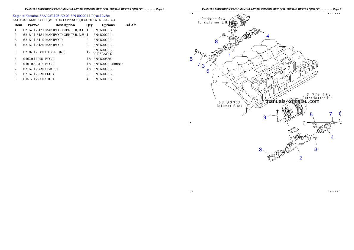 Protected: SAA12V140E-3D-02 S/N 500001-UP Partsbook