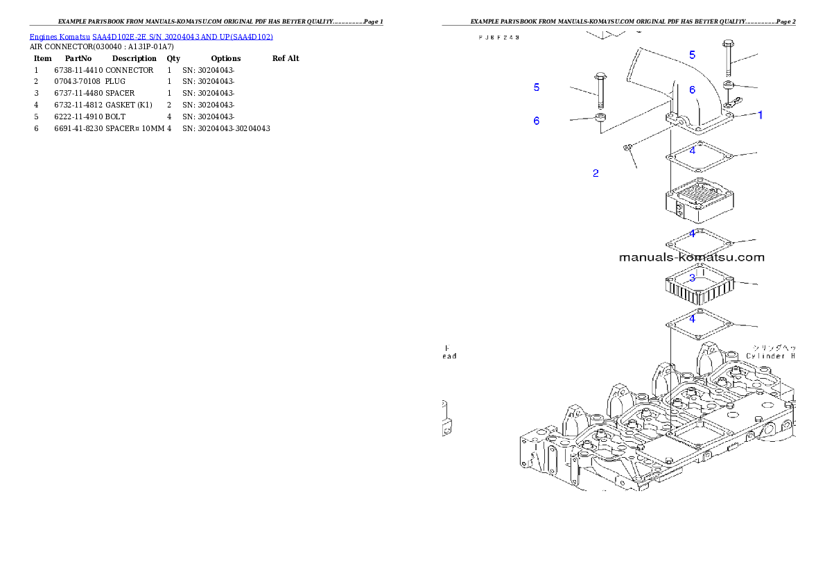 Protected: SAA4D102E-2E S/N 30204043 AND UP Partsbook
