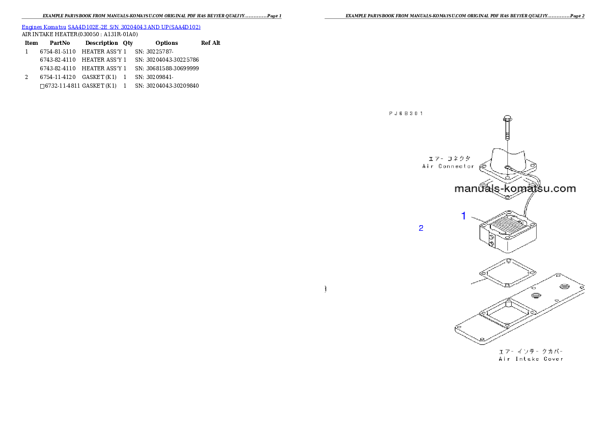 Protected: SAA4D102E-2E S/N 30204043 AND UP Partsbook