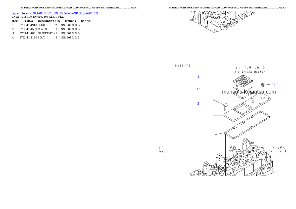 Protected: SAA4D102E-2E S/N 30204043 AND UP Partsbook
