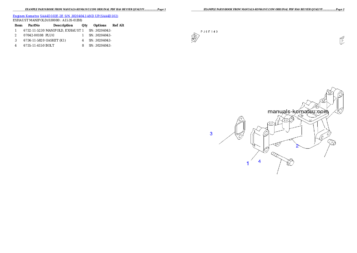 Protected: SAA4D102E-2E S/N 30204043 AND UP Partsbook