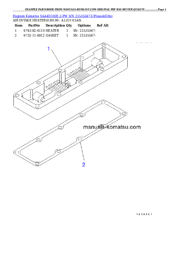 Protected: SAA4D102E-2-PW S/N 21535567-UP Partsbook
