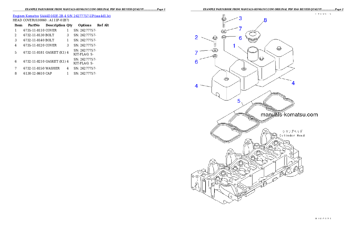 Protected: SAA4D102E-2B-4 S/N 26277757-UP Partsbook