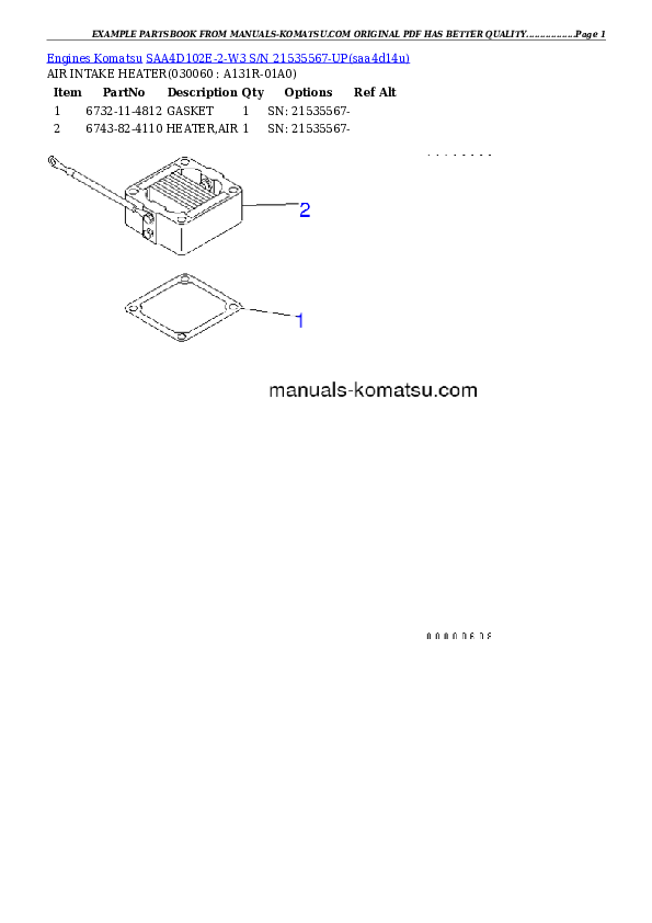 Protected: SAA4D102E-2-W3 S/N 21535567-UP Partsbook