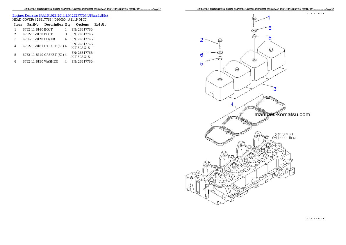 Protected: SAA4D102E-2G-4 S/N 26277757-UP Partsbook