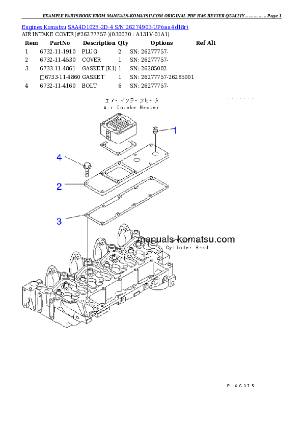 Protected: SAA4D102E-2D-4 S/N 26274903-UP Partsbook