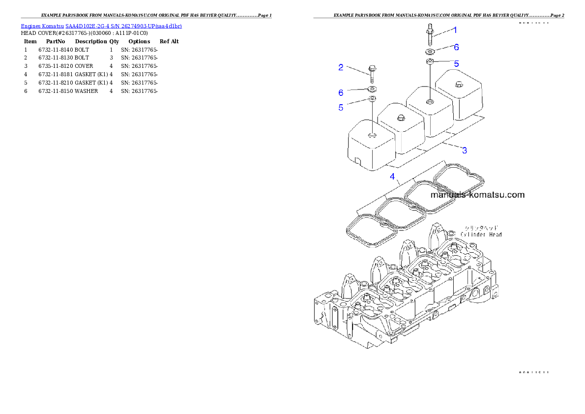 Protected: SAA4D102E-2G-4 S/N 26274903-UP Partsbook