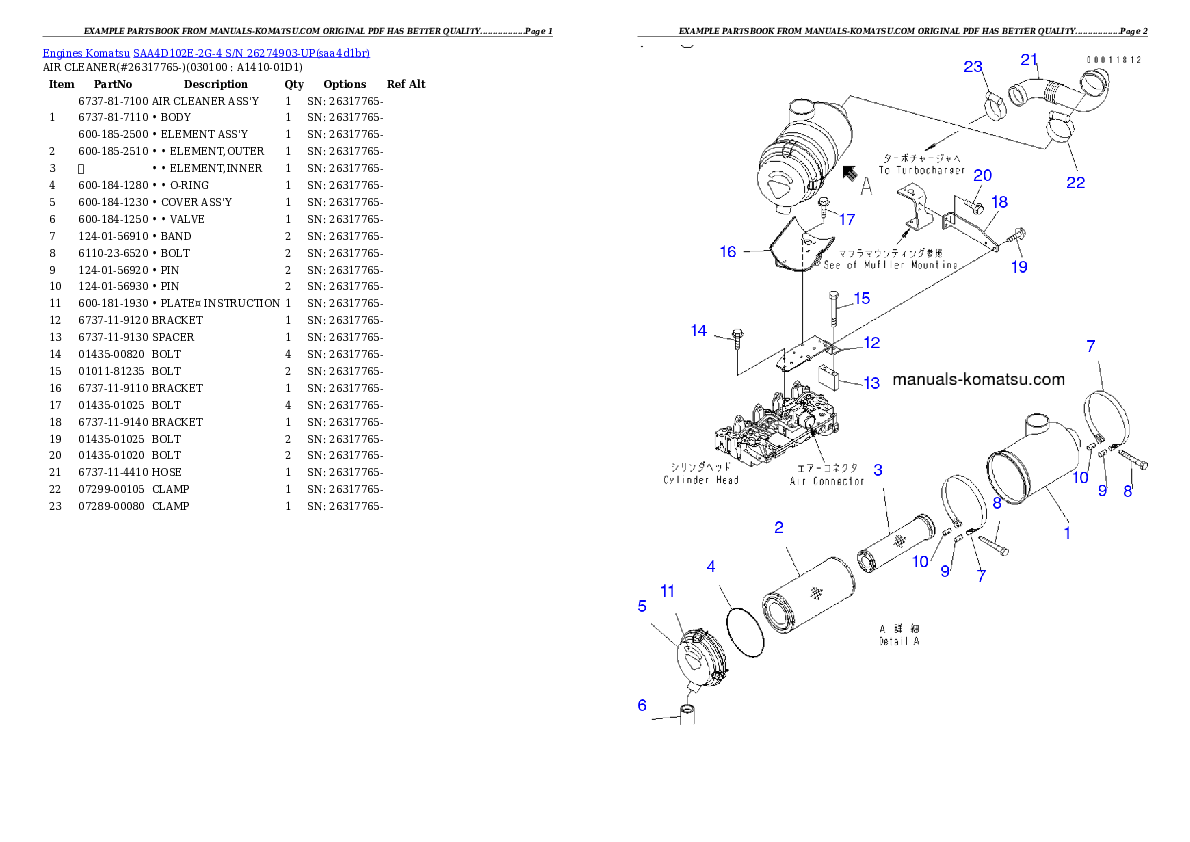 Protected: SAA4D102E-2G-4 S/N 26274903-UP Partsbook