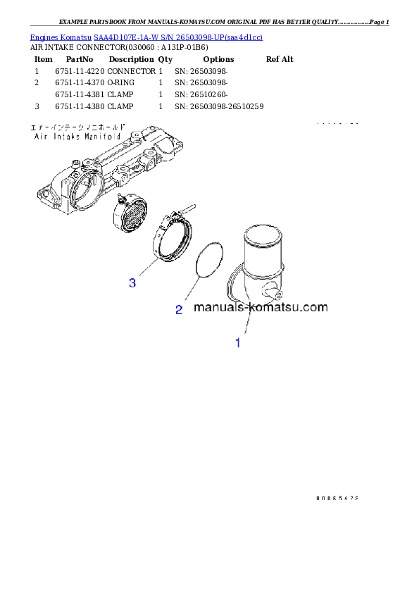 Protected: SAA4D107E-1A-W S/N 26503098-UP Partsbook