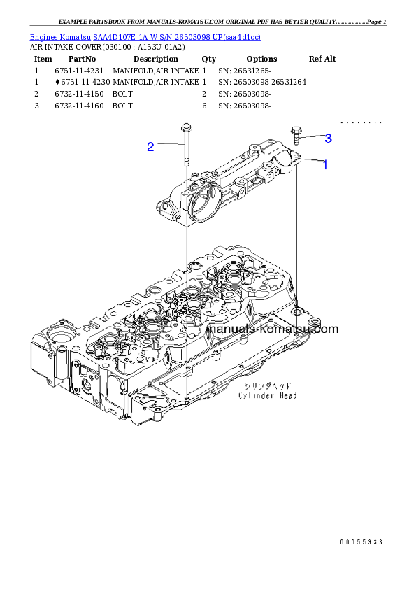 Protected: SAA4D107E-1A-W S/N 26503098-UP Partsbook