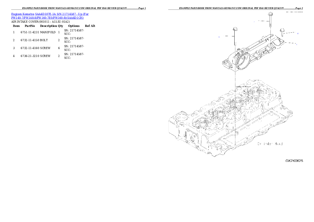 Protected: SAA4D107E-1A S/N 21714587 – Up (For PW140-7/PW148-8/PW160-7E0/PW160-8) Partsbook