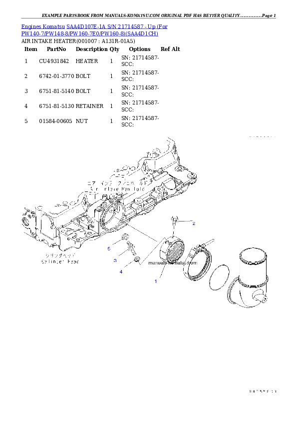 Protected: SAA4D107E-1A S/N 21714587 – Up (For PW140-7/PW148-8/PW160-7E0/PW160-8) Partsbook