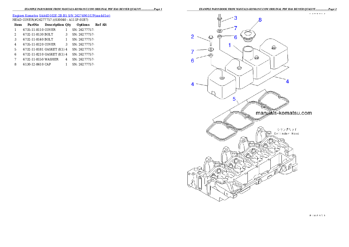 Protected: SAA4D102E-2B-B5 S/N 26274903-UP Partsbook