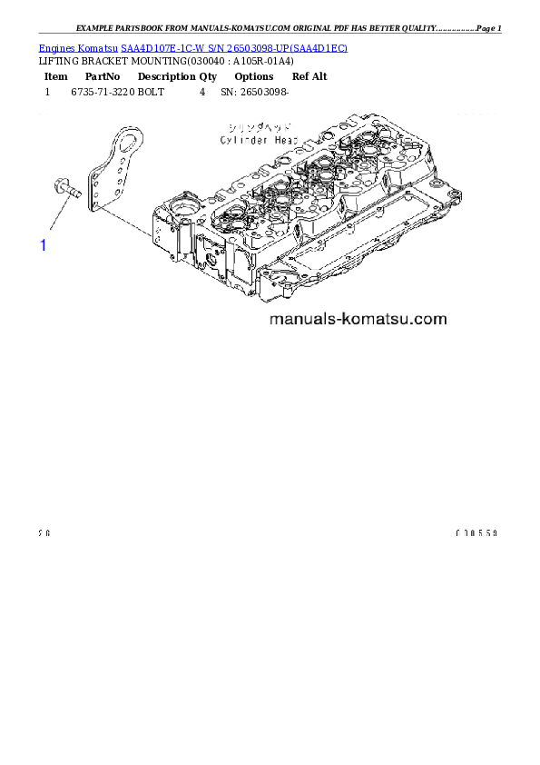 Protected: SAA4D107E-1C-W S/N 26503098-UP Partsbook