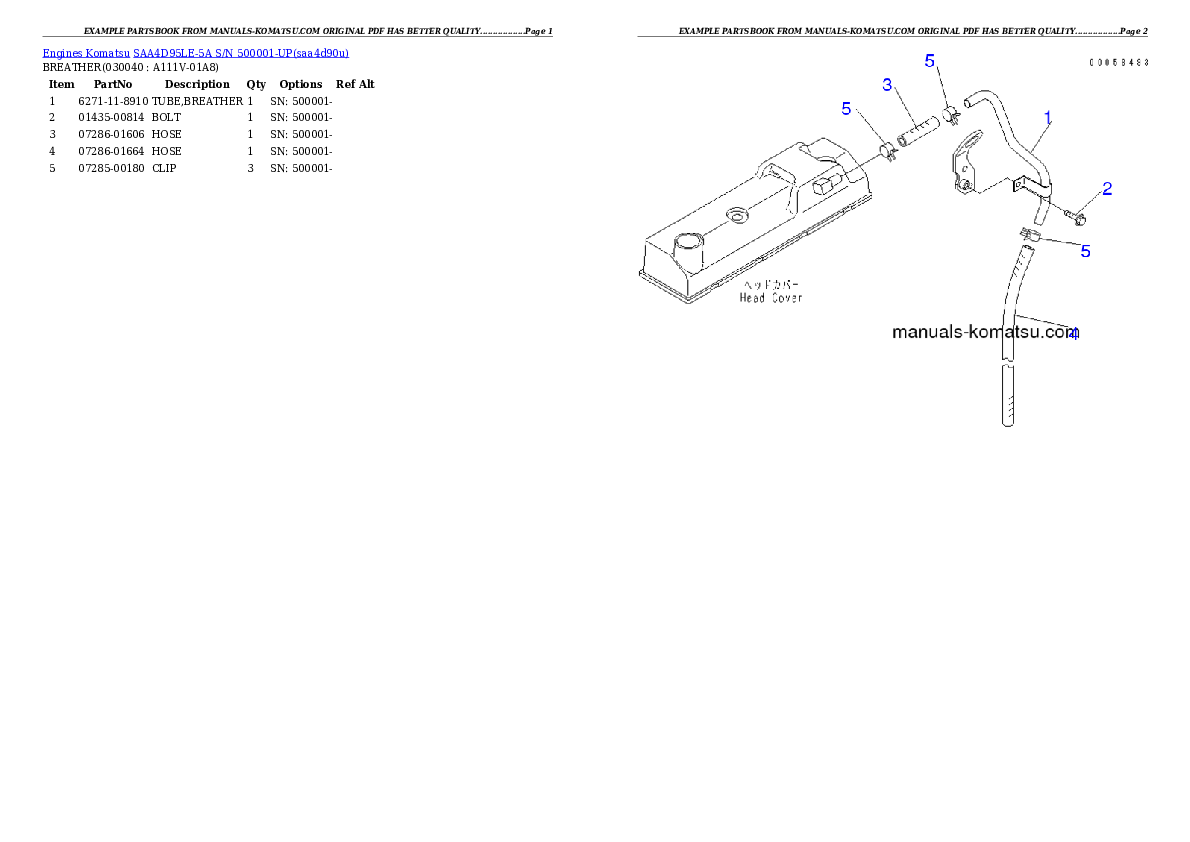 Protected: SAA4D95LE-5A S/N 500001-UP Partsbook