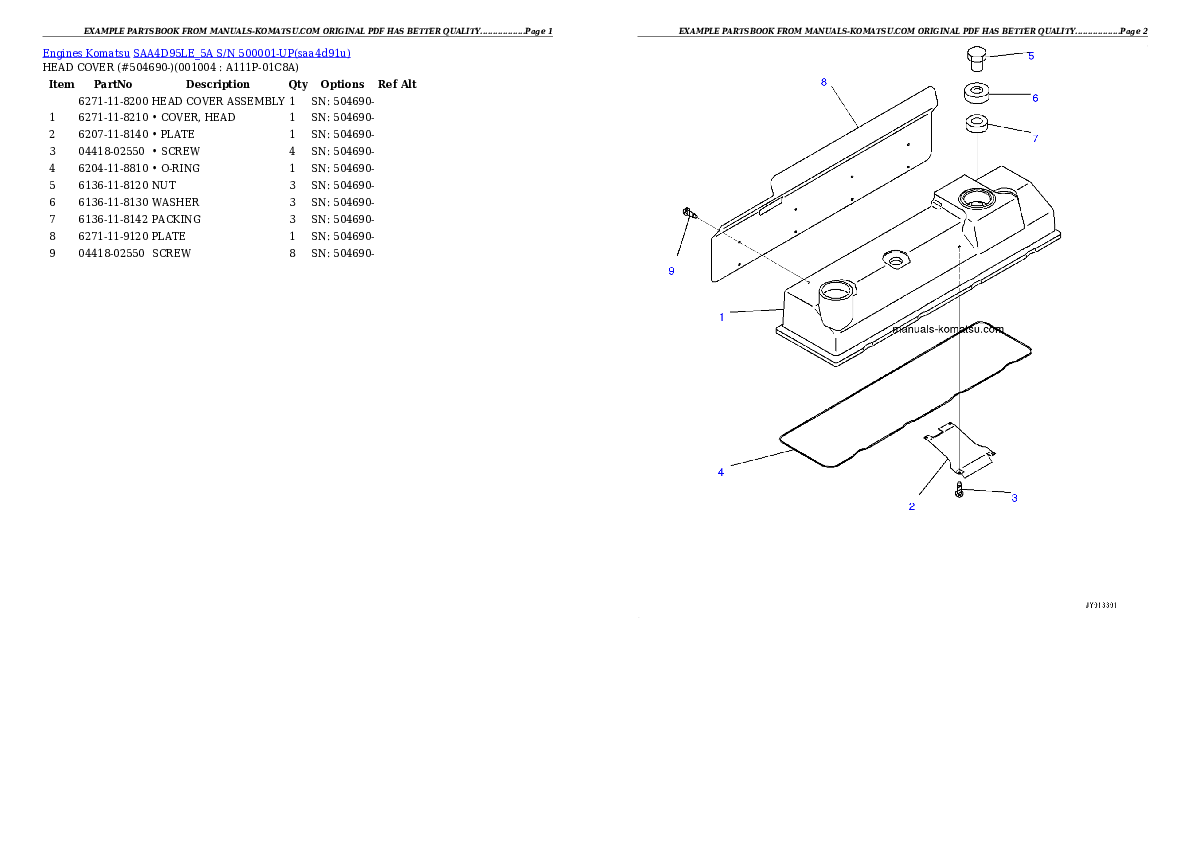 Protected: SAA4D95LE_5A S/N 500001-UP Partsbook