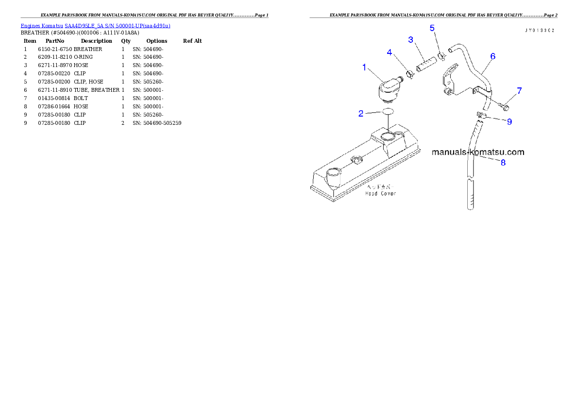 Protected: SAA4D95LE_5A S/N 500001-UP Partsbook