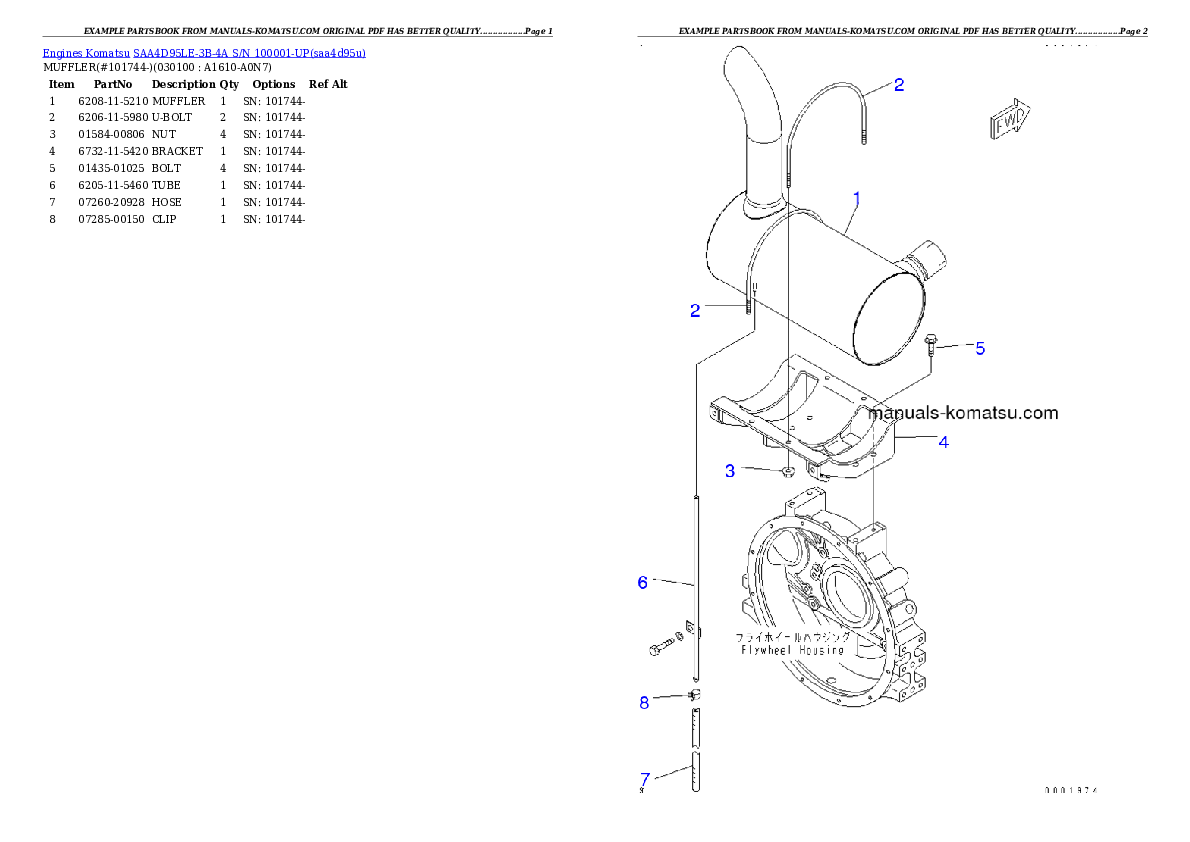 Protected: SAA4D95LE-3B-4A S/N 100001-UP Partsbook