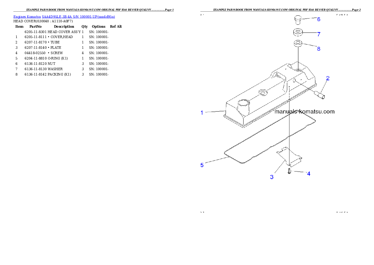 Protected: SAA4D95LE-3B-4A S/N 100001-UP Partsbook