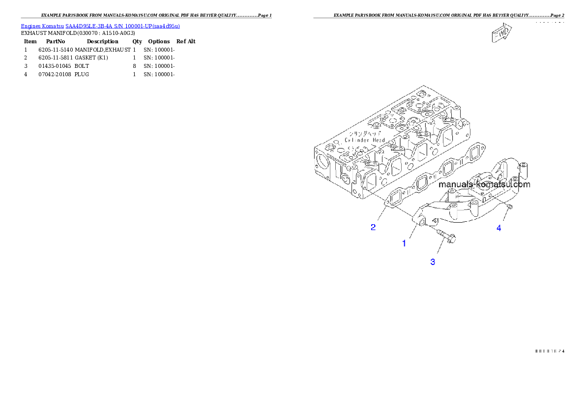 Protected: SAA4D95LE-3B-4A S/N 100001-UP Partsbook