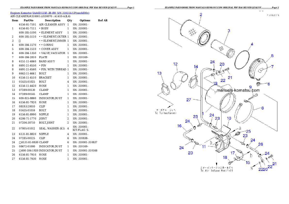 Protected: SAA6D125E-3B-8W S/N 310314-UP Partsbook