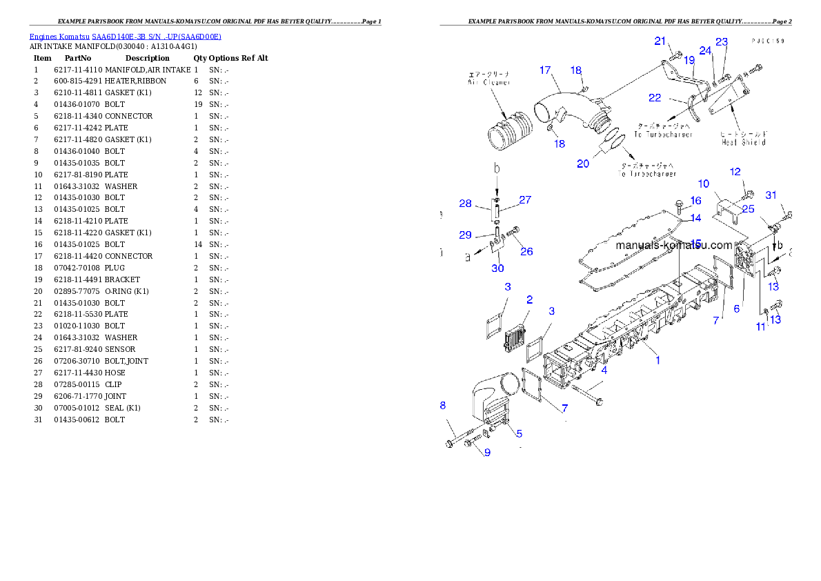 Protected: SAA6D140E-3B S/N .-UP Partsbook