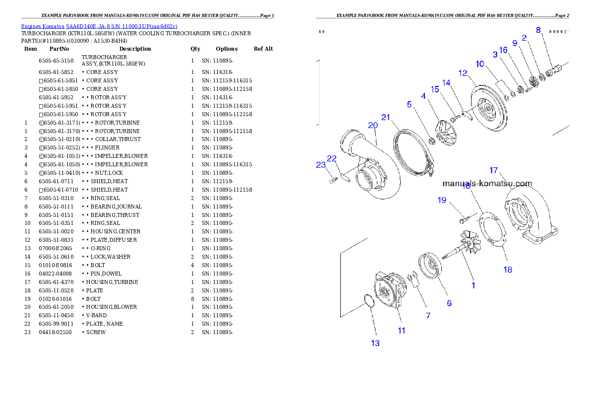 Protected: SAA6D140E-3A-8 S/N 110003-UP Partsbook