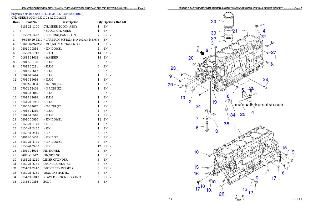 Protected: SAA6D125E-3K S/N .-UP Partsbook