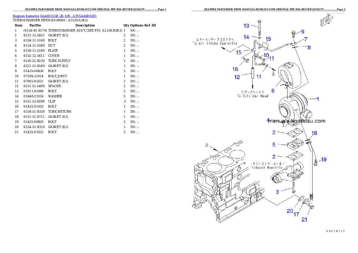 Protected: SAA6D125E-3K S/N .-UP Partsbook