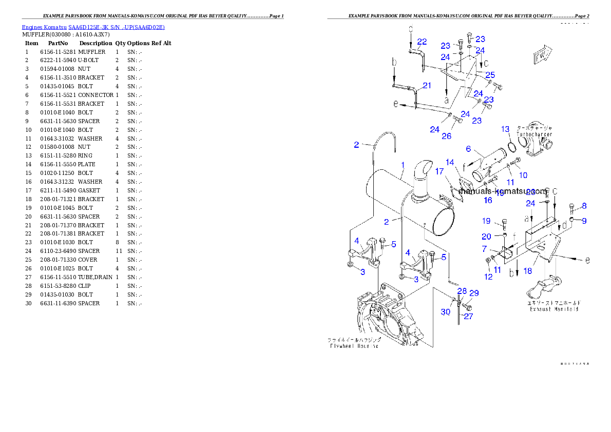 Protected: SAA6D125E-3K S/N .-UP Partsbook